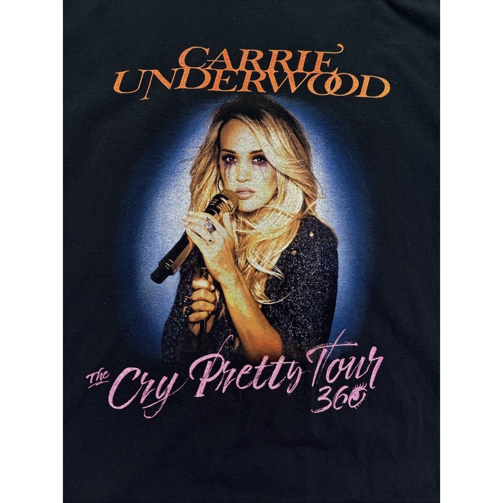 Carrie Underwood Cry Pretty Tour 360 black t-shirt Large Women's Double Sided - Picture 2 of 8